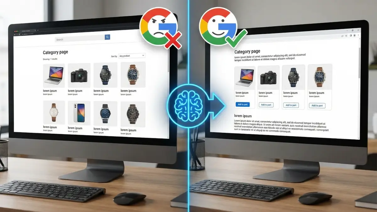 Prawidłowy opis kategorii w sklepie internetowym stworzony z użyciem AI