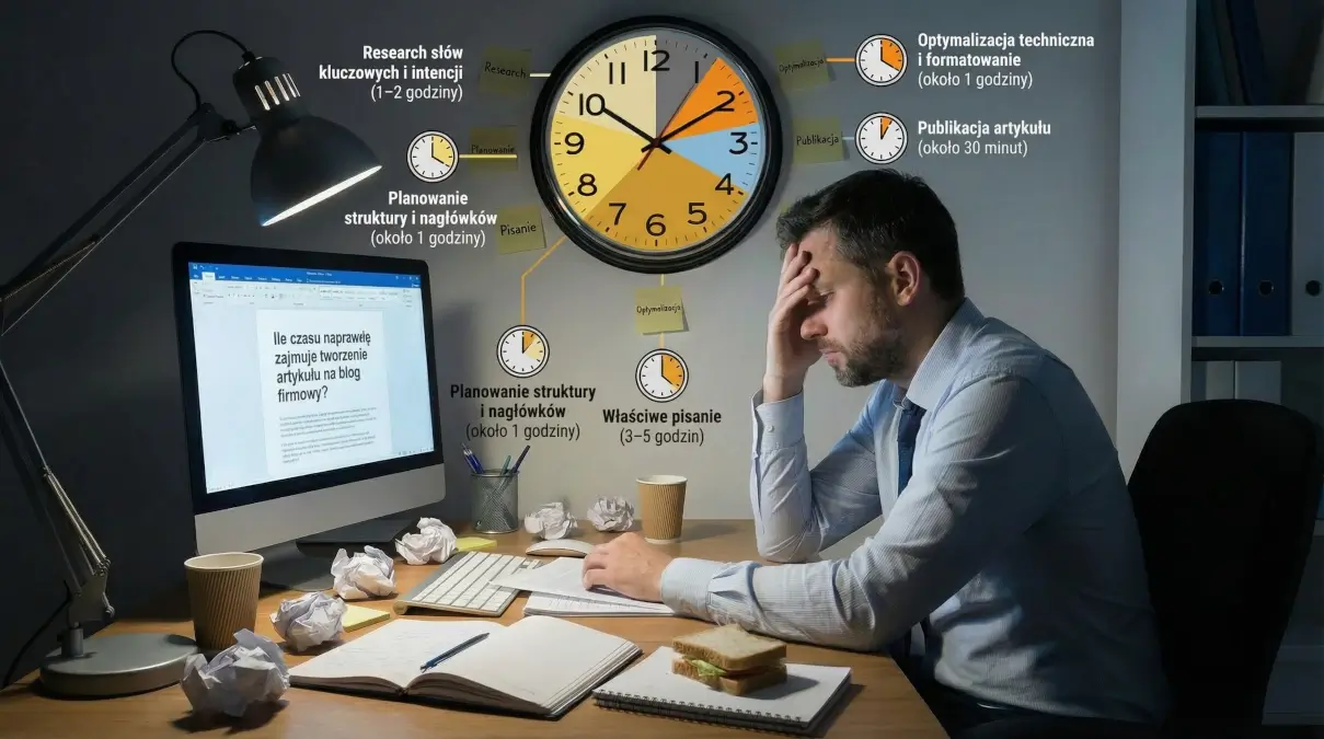 Ile czasu zajmuje pisanie artykułu na bloga – wizualizacja barier blokujących regularne publikacje w firmie