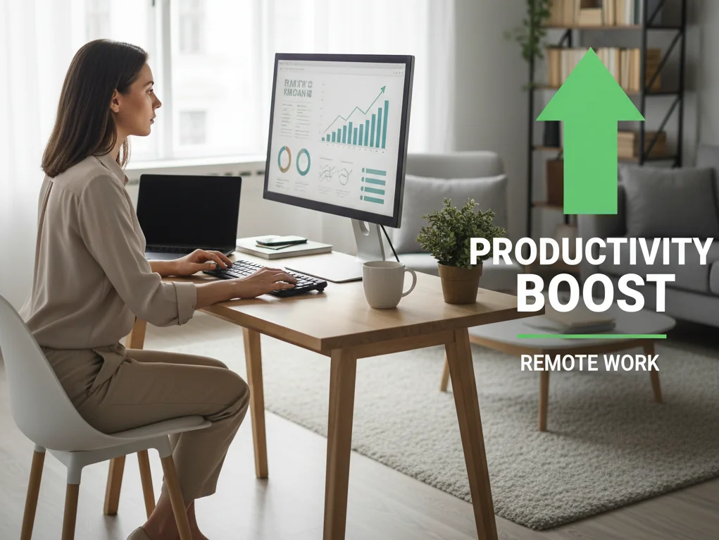 Wzrost produktywności podczas pracy zdalnej - wykres