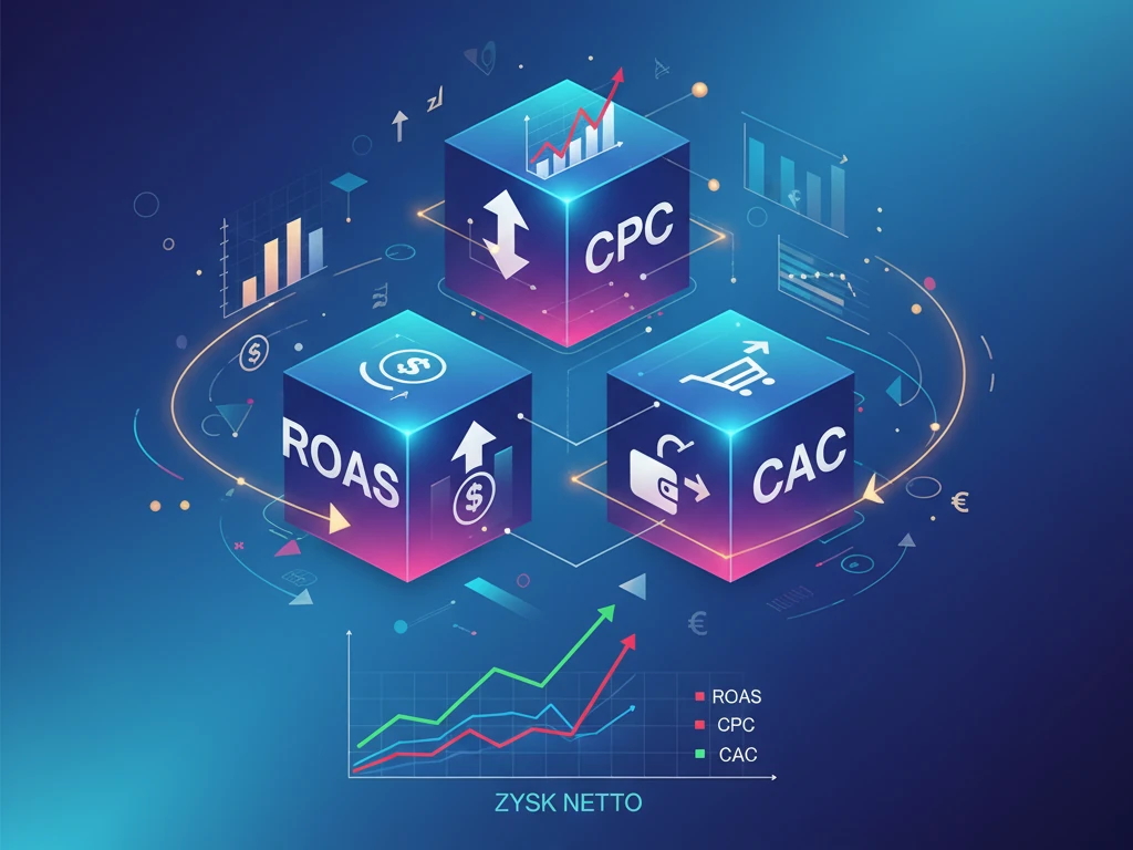 Wskaźniki e-commerce ROAS CPC CAC - wizualizacja metryk sklepu internetowego